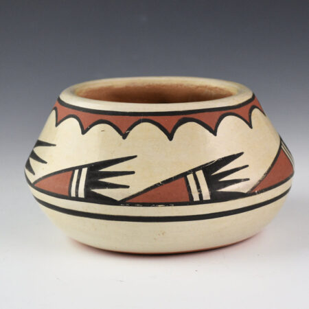 Blue Corn - Polychrome Oval Bowl with Rain Designs (1970s)
