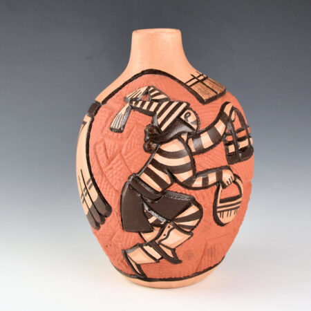 Nampeyo, Carla Claw - Jar with Carved Koshari Clown