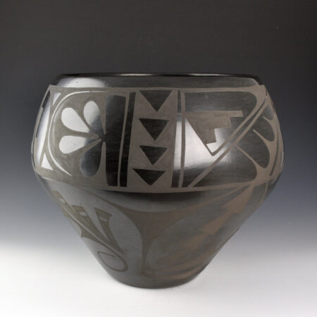 Dunlap, Carmelita - 12" Wide Jar with Plant, Cloud, and Rain Designs (1980s) Published
