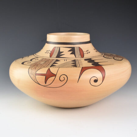 Navasie, Dawn - Large Jar with Rainclouds and Swirling Birds