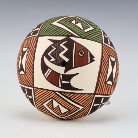 Lewis-Garcia, Diane - Polychrome Seedpot with Mimbres Fish