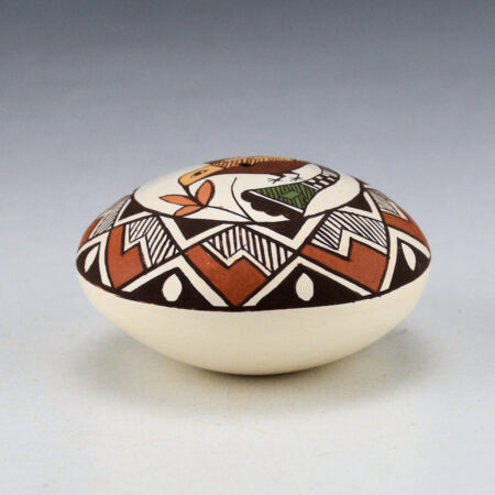 Alternative view of Lewis-Garcia, Diane - Polychrome Seedpot with Colorful Hummingbird and Lightning Design