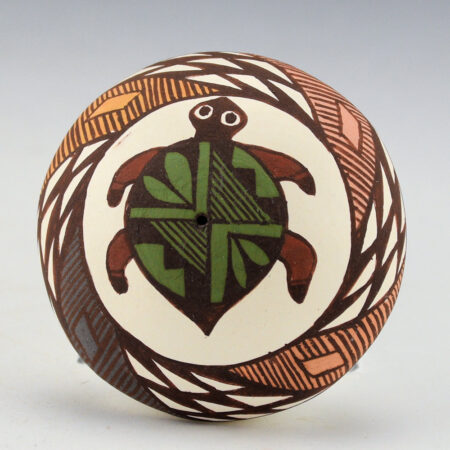 Lewis-Garcia, Diane - Polychrome Seedpot with Green Back Turtle