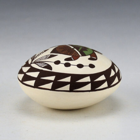 Alternative view of Lewis-Garcia, Diane - Polychrome Seedpot with Green and Red Turtle
