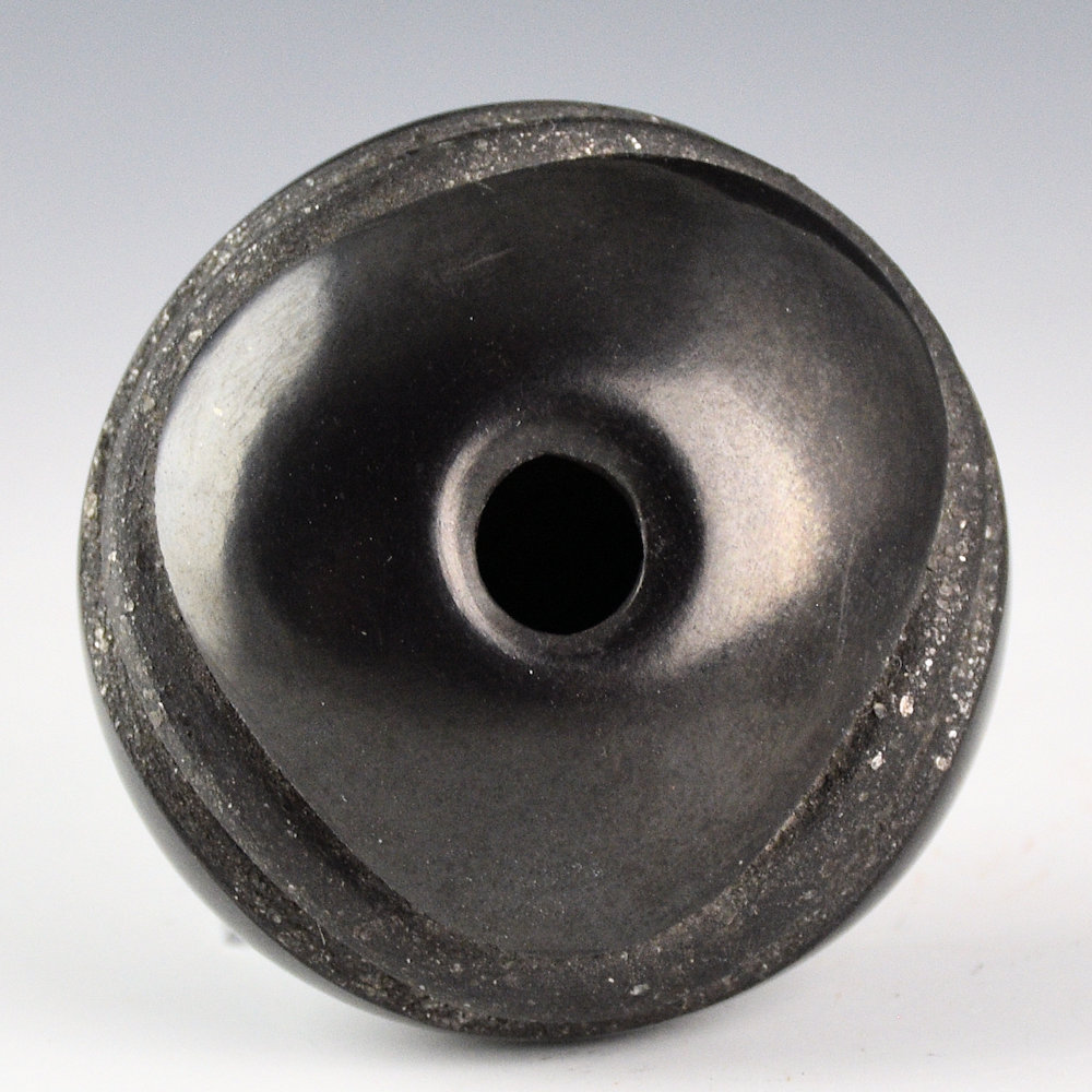 Toya, Dominique -Small Black Seedpot with Carved River Design (2010) - Image 3
