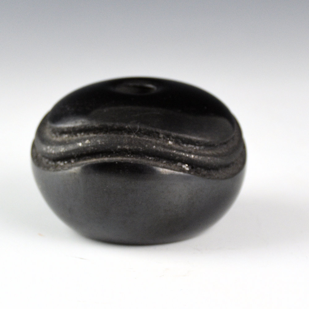 Toya, Dominique -Small Black Seedpot with Carved River Design (2010) - Image 2