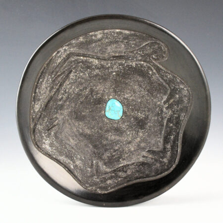 Tse-Pe, Dora - Plate with Avanyu and Turquoise (1984)