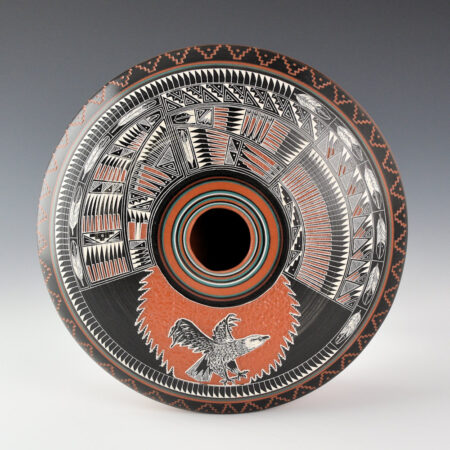 Yazzie, E. D. - Wide Bowl with Eagle and Eagle Feather Designs (2013)