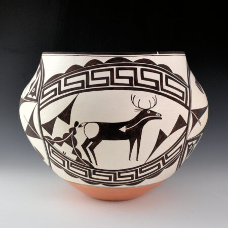 Peters, Franklin - 10" Wide Jar with Heartline Deer and Rainbows