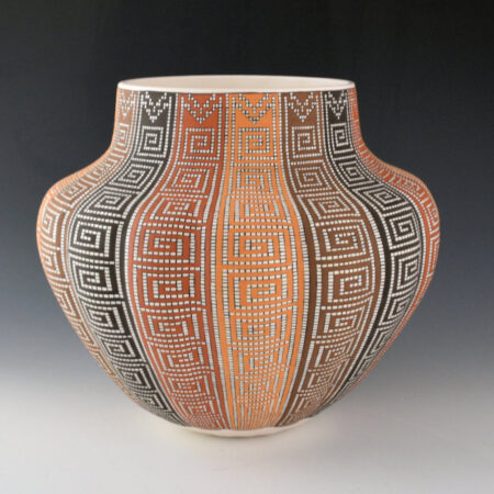 Antonio, Frederica - 9" Wide Five-Color 16 Rib Gourd Jar