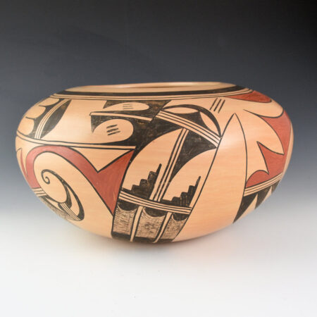 Alternative view of Pavatea, Garnet  - 10" Wide Bowl with Swirling Birds (1960s)
