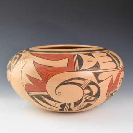 Pavatea, Garnet  - 10" Wide Bowl with Swirling Birds (1960s)