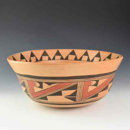 Pavatea, Garnet  - 12" Wide Open Bowl with Cloud and Rain Designs (1960s)