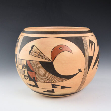 Nampeyo, Camille "Hisi" - Large Bowl with Hummingbird and Thunderbird (1990s)
