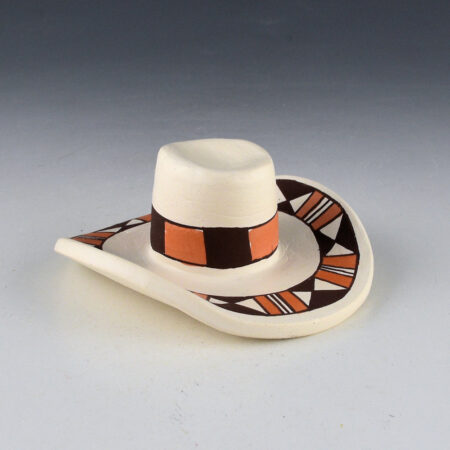 Patricio, Jacquelyn - Clay Cowboy Hat with Rain and Butterfly Designs