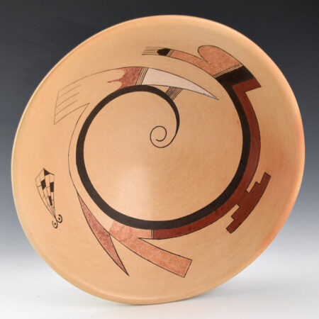 Koopee, Jacob - Open Bowl with Swirling Bird and Butterfly (1990s)