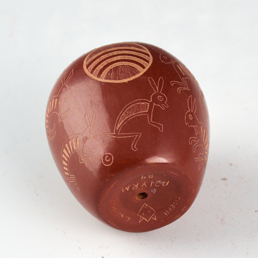 Lonewolf, Joseph - "Rabbit Hunter and Five Rabbits" Seedpot (1984) - Image 5