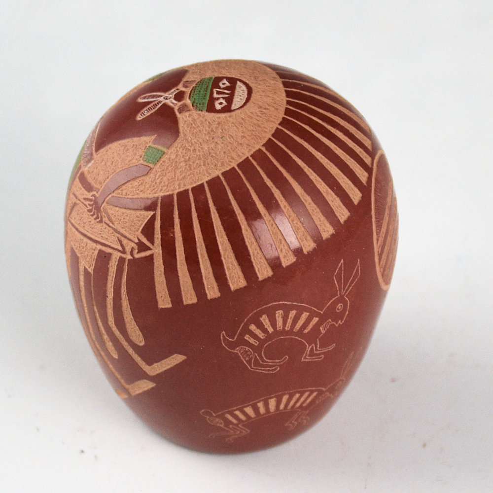 Lonewolf, Joseph - "Rabbit Hunter and Five Rabbits" Seedpot (1984) - Image 2
