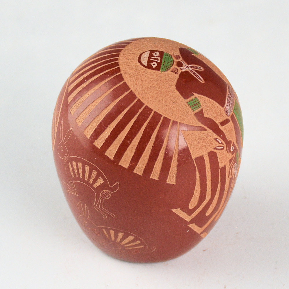 Lonewolf, Joseph - "Rabbit Hunter and Five Rabbits" Seedpot (1984) - Image 3