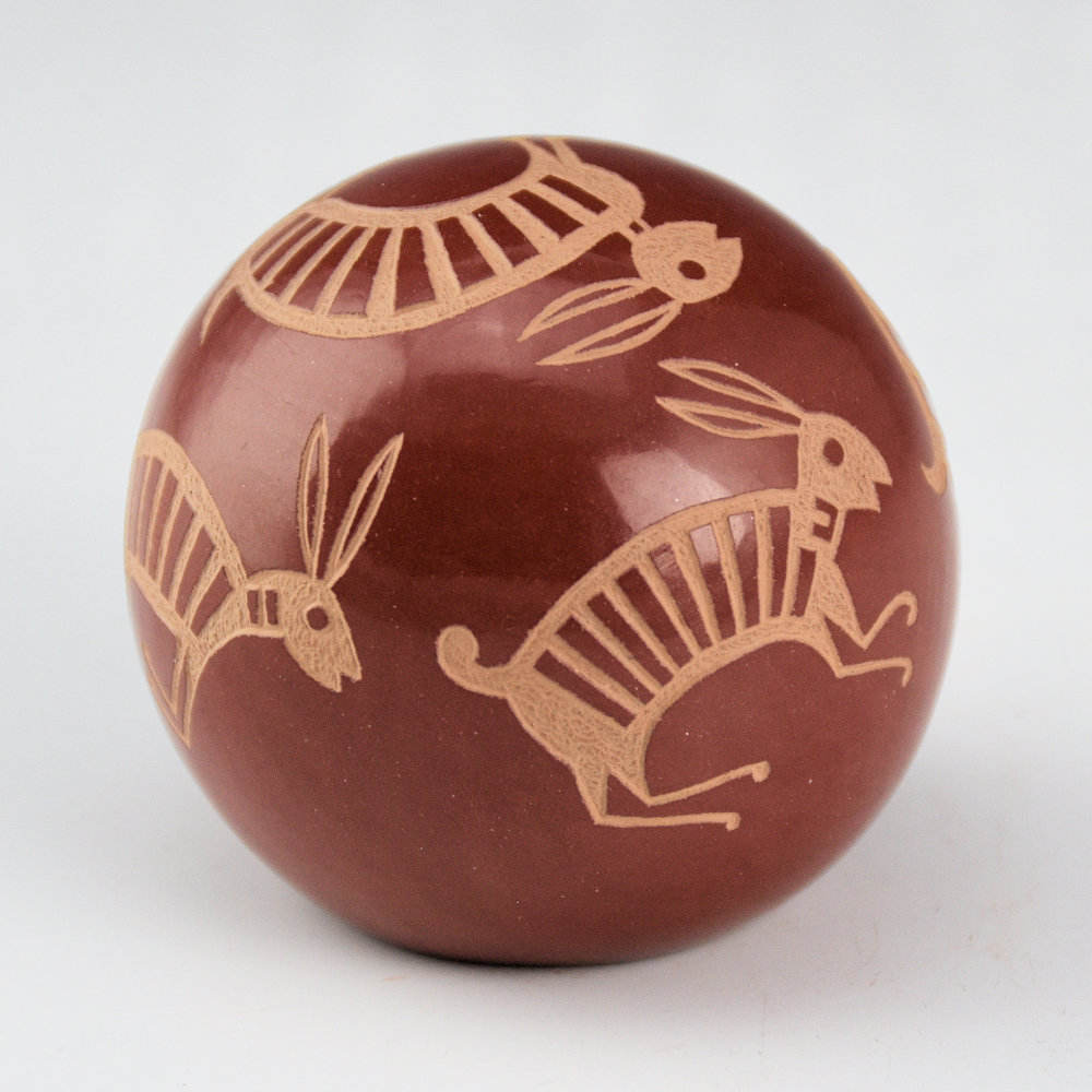 Lonewolf, Joseph - "Five Mimbres Rabbit" Seedpot (1983) - Image 3