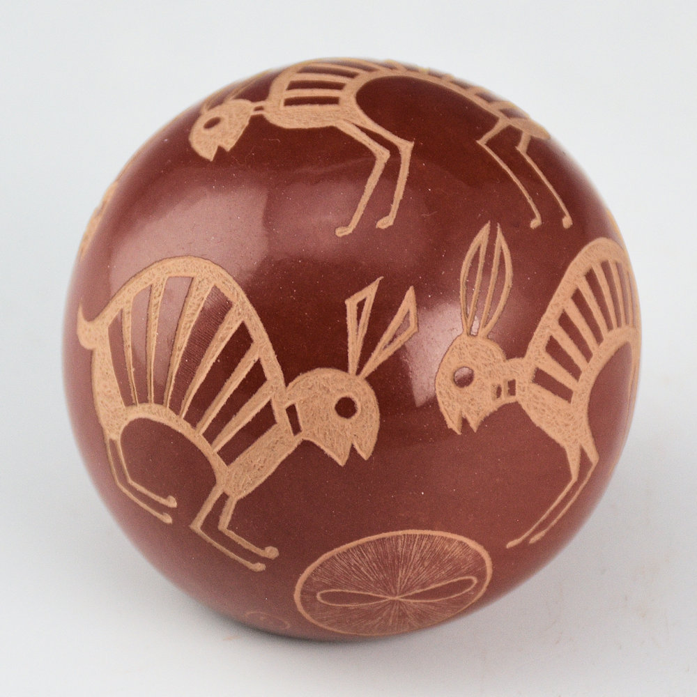 Lonewolf, Joseph - "Five Mimbres Rabbit" Seedpot (1983) - Image 2
