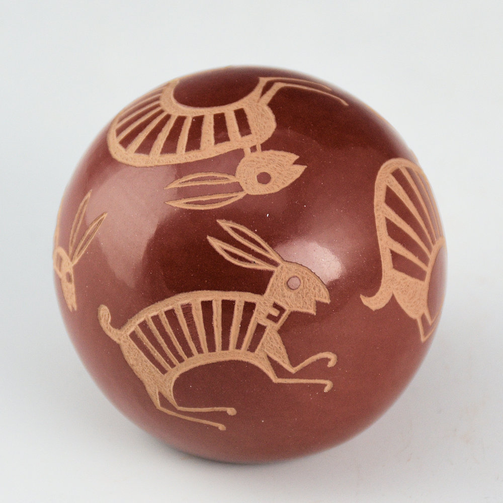 Lonewolf, Joseph - "Five Mimbres Rabbit" Seedpot (1983) - Image 6