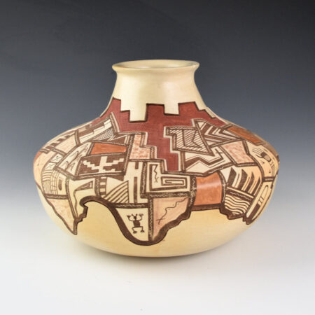 Alternative view of Namoki, Lawrence - Large "Hopi" Shard Design Jar (1990s)