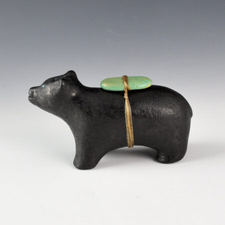 Alternative view of Namingha, Les -  Clay Bear Fetish with Green Turquoise