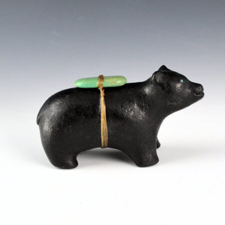 Namingha, Les - Clay Bear Fetish with Green Turquoise
