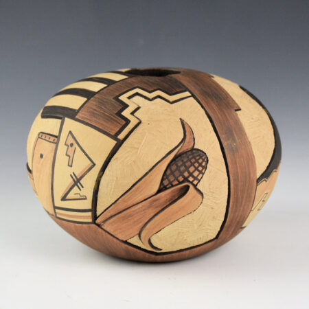 Alternative view of Nampeyo, Loren Hamilton - Bowl with Hano Katsina, Squash Flower, and Corn