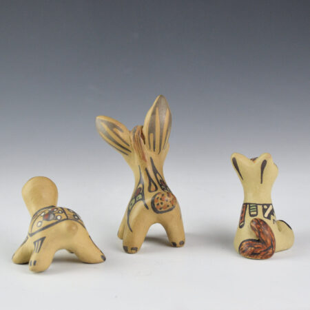Alternative view of Gutierrez, Margaret & Luther - Polychrome Clay Turtle, Donkey, and Cat
