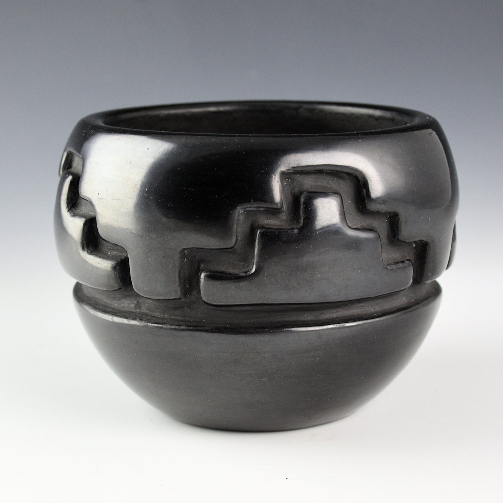 Tafoya, Margaret - Small Bowl with Kiva Steps Design (1970s)