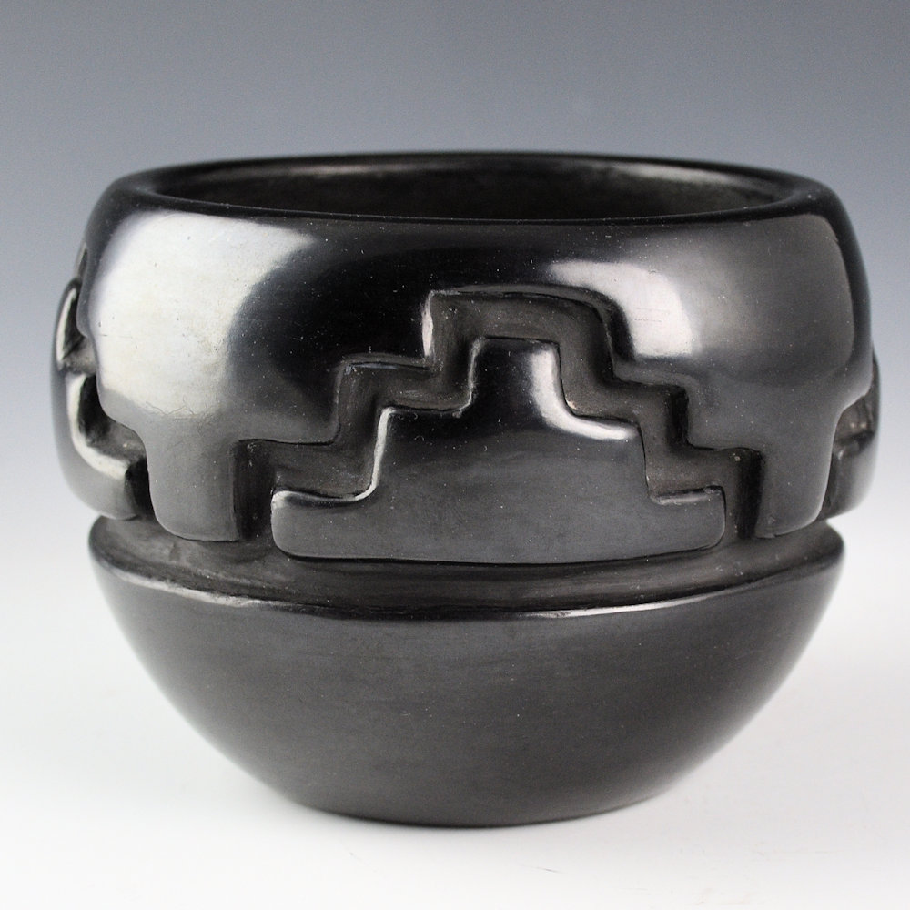 Tafoya, Margaret - Small Bowl with Kiva Steps Design (1970s) - Image 3