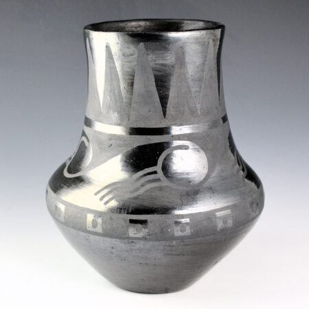 Alternative view of Martinez, Maria - Gunmetal Jar with Mountains, Clouds, Rain, and Corn Designs "Marie" (1920s)