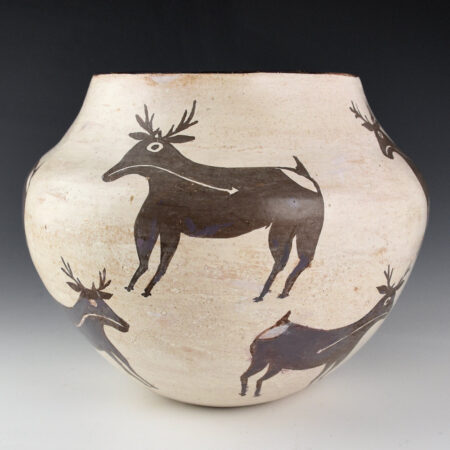 Chino, Marie Z. - Water Jar with Eight Heartline Deer (1960s)