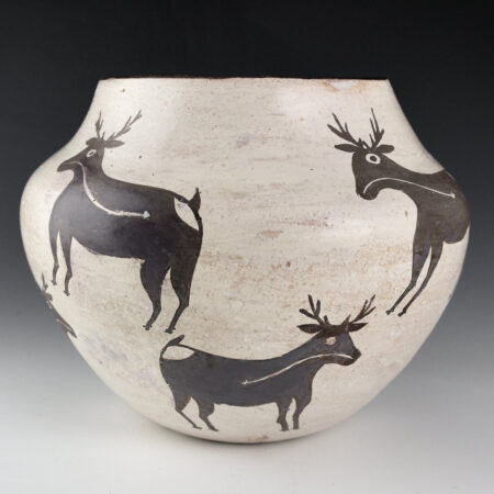Alternative view of Chino, Marie Z. - Water Jar with Eight Heartline Deer (1960s)