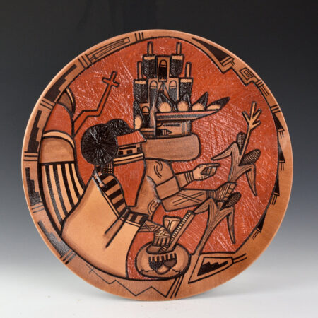Nampeyo, Elvira & Marty Naha - 10" Diameter Plate with Hemis and Hemis Mana Katsinas