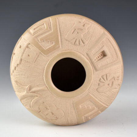 Alternative view of Youvella, Nolan - Bowl with Flute Players, Kiva, Hano Mana, and Corn (1990s)