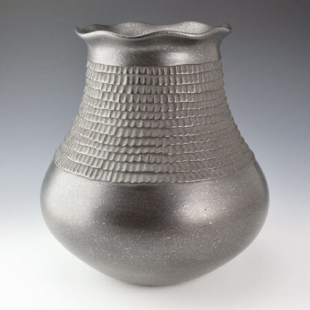 Alternative view of Duwyenie, Preston - 10" Tall Water Jar with Corrugated Neck and Fluted Rim