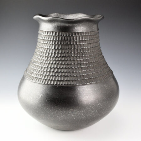 Duwyenie, Preston - 10" Tall Water Jar with Corrugated Neck and Fluted Rim