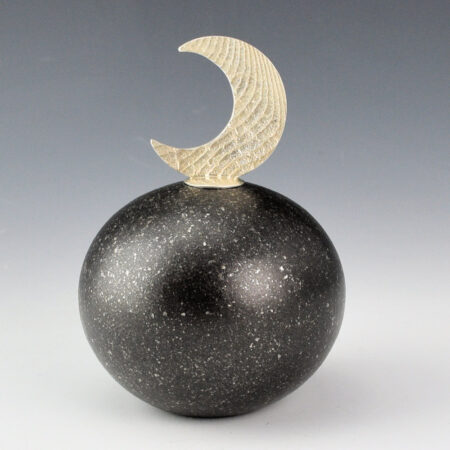 Alternative view of Duwyenie, Preston - Silver Crescent Moon Lid Black Micaceous Seedpot