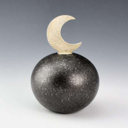 Duwyenie, Preston - Silver Crescent Moon Lid Black Micaceous Seedpot