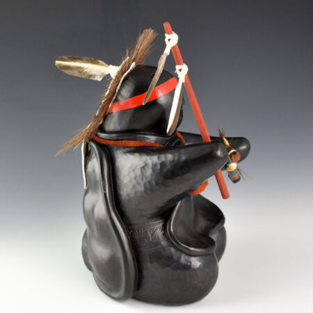 Alternative view of Chitto, Randall - "Choctaw Dancer with Horse Stick" Clay Turtle