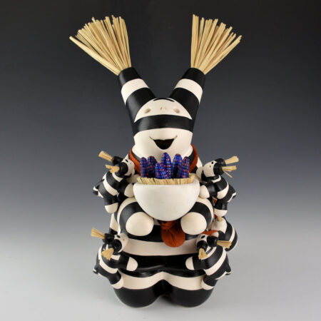 Chitto, Randall - Turtle Storyteller with Four Kids and Bowl with Blue Corn