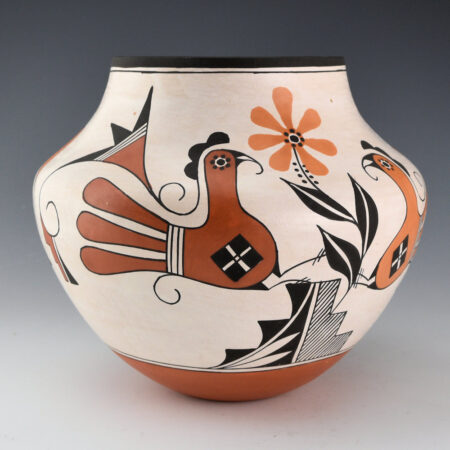 Alternative view of Patricio, Robert - "Acoma Parrots and Flowers" Four Color Water Jar