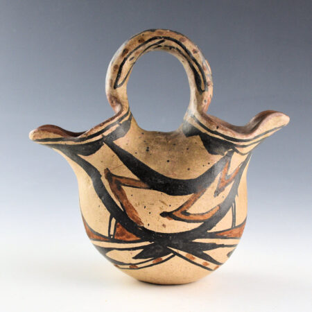Unsigned - San Ildefonso Polychrome Wedding Vase with Lightning Designs (1915-20)