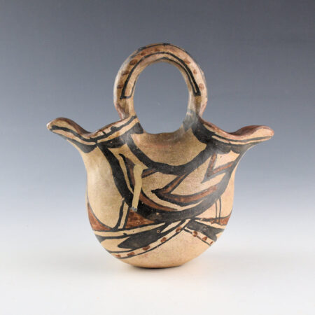 Alternative view of Unsigned - San Ildefonso Polychrome Wedding Vase with Lightning Designs (1915-20)