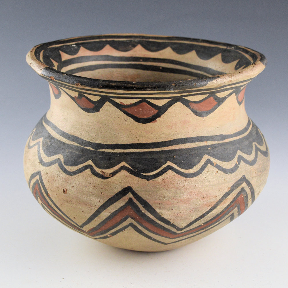Unsigned - San Ildefonso Polychrome Water Jar with Clouds and Mountains (1915-20) - Image 2
