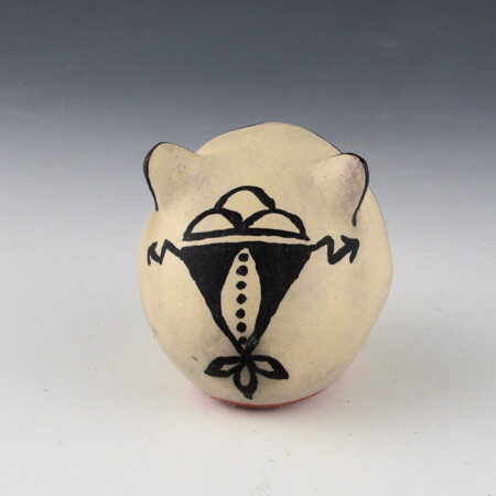 Alternative view of Ortiz, Seferina - Clay Frog Figure with Raincloud Design (1980s)