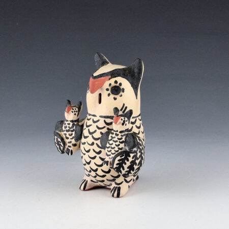 Alternative view of Ortiz, Seferina - Owl Storyteller with 2 Baby Owls (1980s)